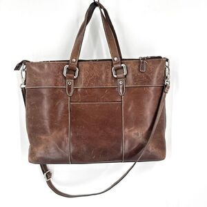 Vintage Fossil Women's Leather Messenger Shoulder Bag Handbag Dark Brown‎ Medium